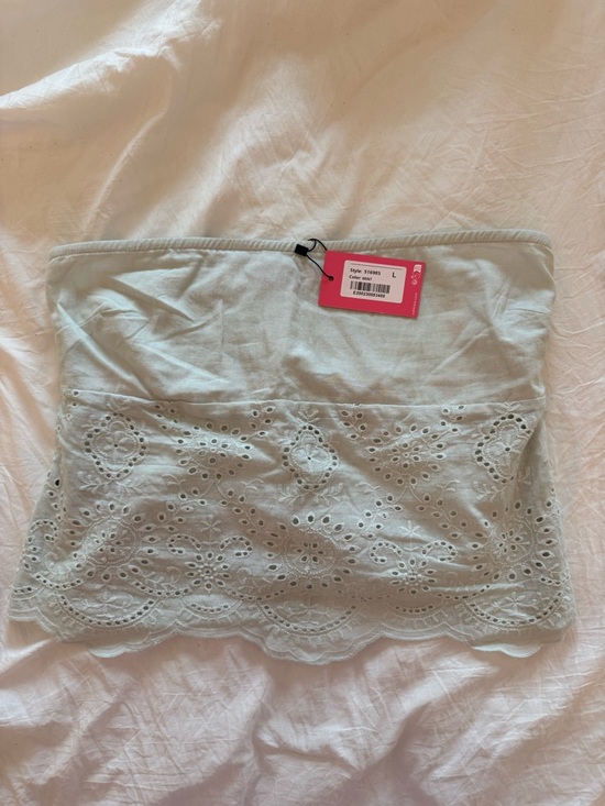 Edikted Tops - Edikted Mint Eyelet Strapless Tube Top